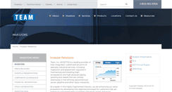 Desktop Screenshot of investor.teaminc.com
